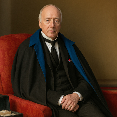 Retrato de lord John Ponsonby, adaptación por IA de la pintura original de John Frederick Lewis.
