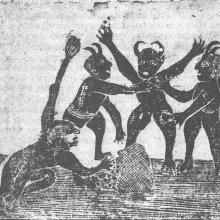 "La Diablada", grabado de 1832 sobre "Los Cinco Hermanos.
