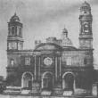 Copia fotográfica de la litografía publicada por los responsables del periódico "El Talismán" de la primera toma con daguerrotipo de la Iglesia Matriz del Uruguay en 1840 hecha por el abate Louis Compte.